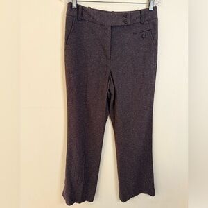 Larry Levine Stretch dressy trousers brown white speckled pockets straight leg 8